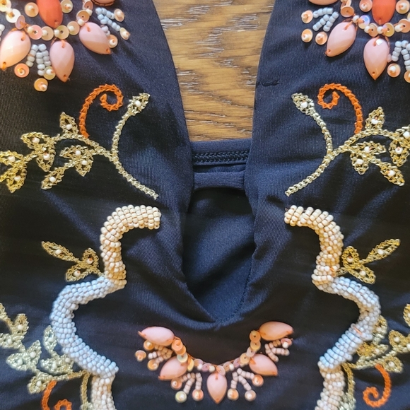 Kenneth Cole Beaded Bombay One Piece Swimsuit - Picture 3 of 3